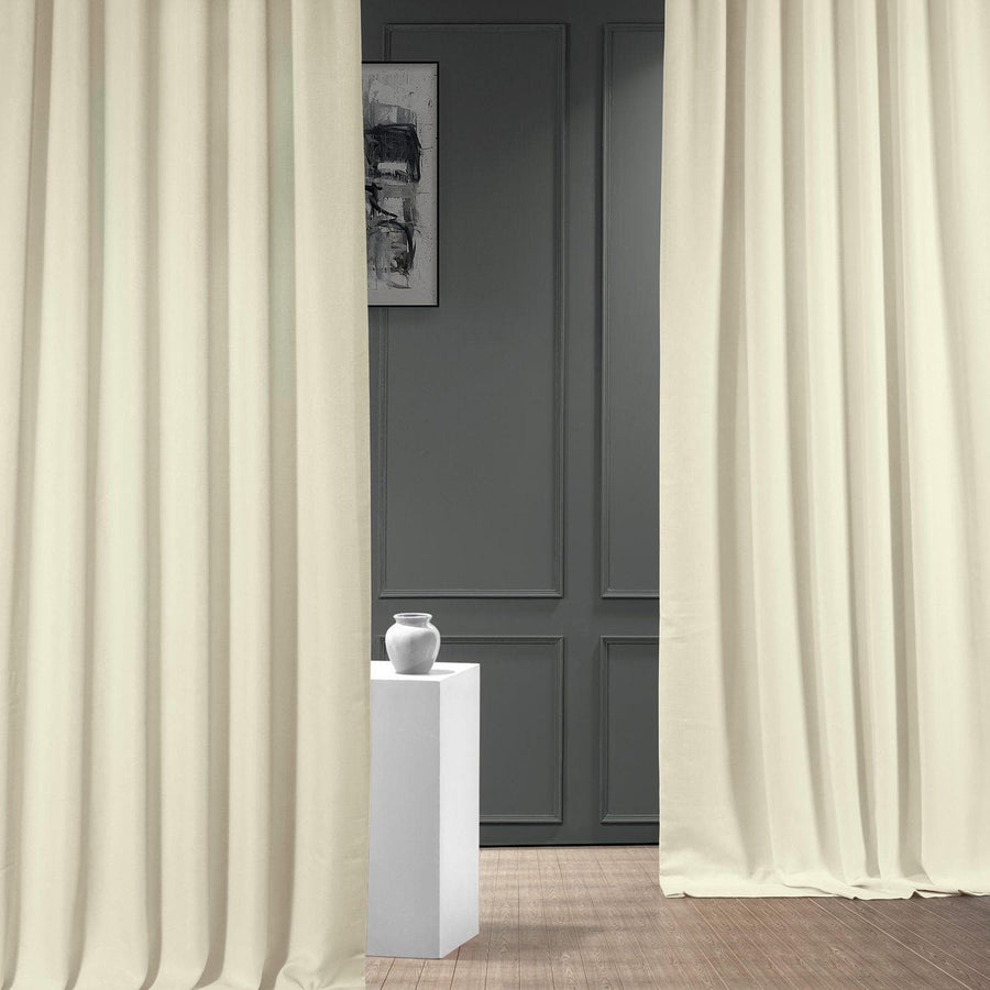 Gravity Ivory Italian Faux Linen Custom Curtain - HalfPriceDrapes.com