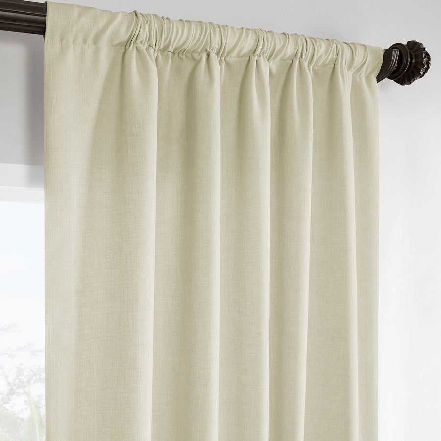 Gravity Ivory Italian Faux Linen Custom Curtain