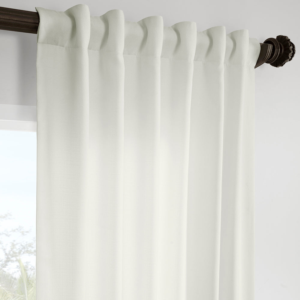 Magnolia Off White Italian Faux Linen Room Darkening Curtain