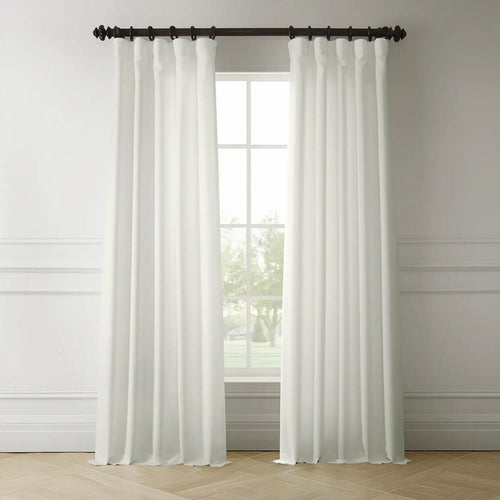 Magnolia Off White Italian Faux Linen Room Darkening Curtain