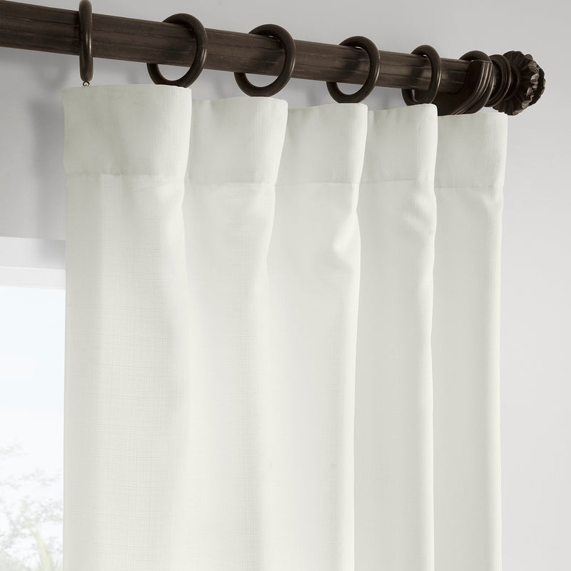 Magnolia Off White Italian Faux Linen Room Darkening Curtain