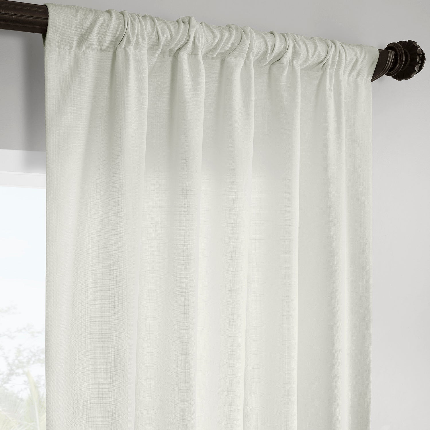 Magnolia Off White Italian Faux Linen Room Darkening Curtain