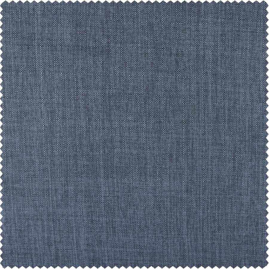 Sweden Blue Italian Faux Linen Custom Curtain - HalfPriceDrapes.com