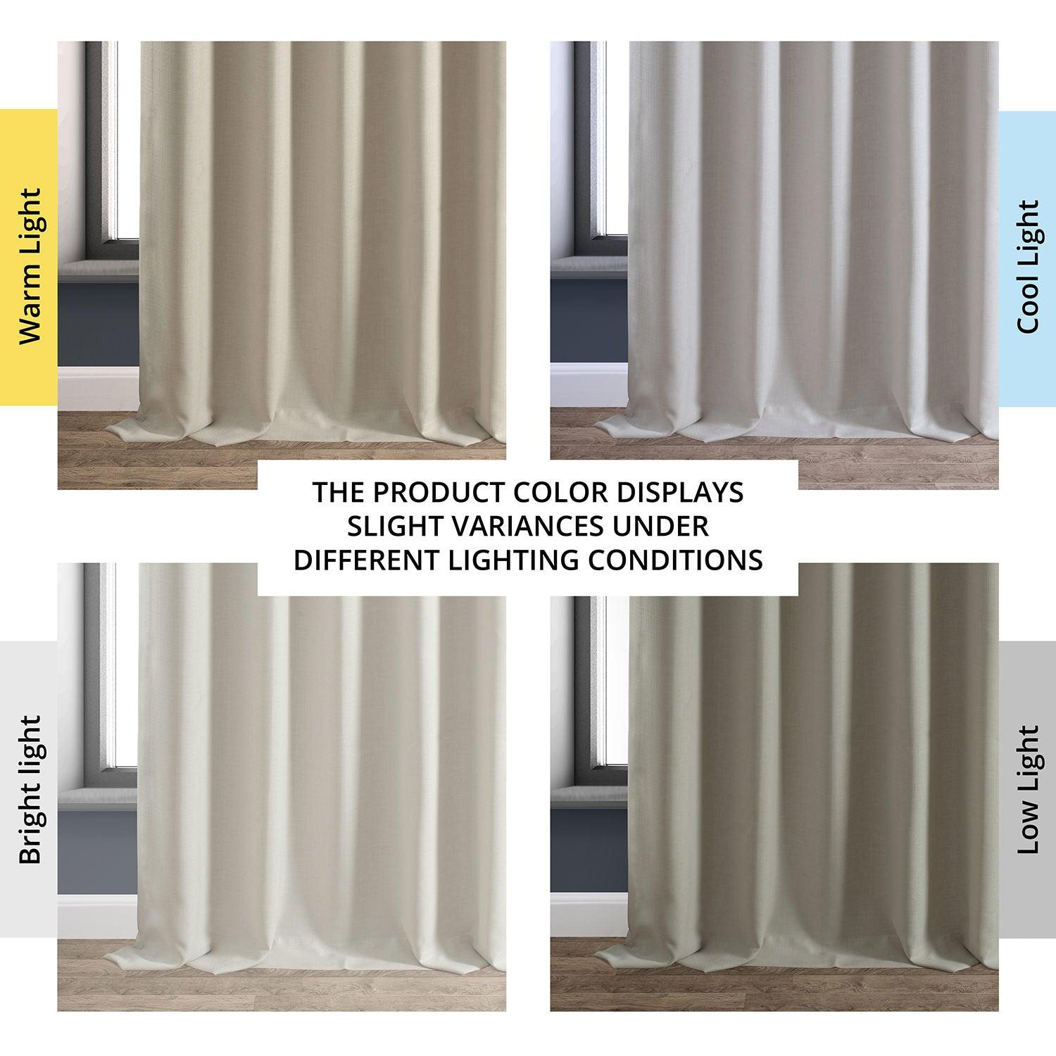 Caravan Beige Faux Linen Hotel Blackout Curtain - HalfPriceDrapes.com