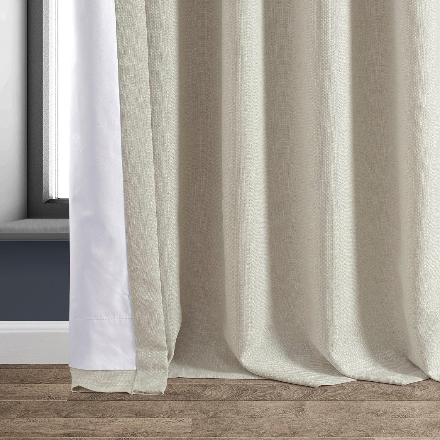 Caravan Beige Faux Linen Hotel Blackout Curtain - HalfPriceDrapes.com