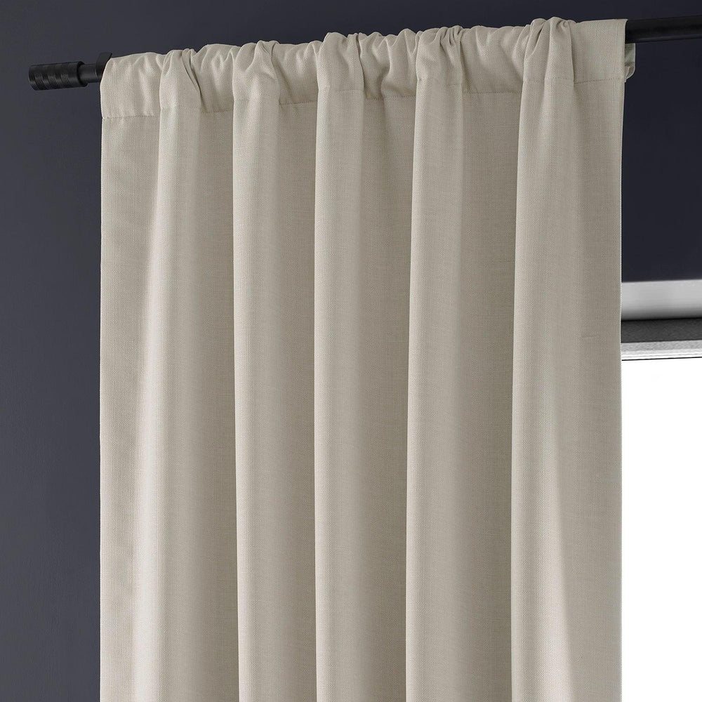 Caravan Beige Faux Linen Hotel Blackout Curtain - HalfPriceDrapes.com