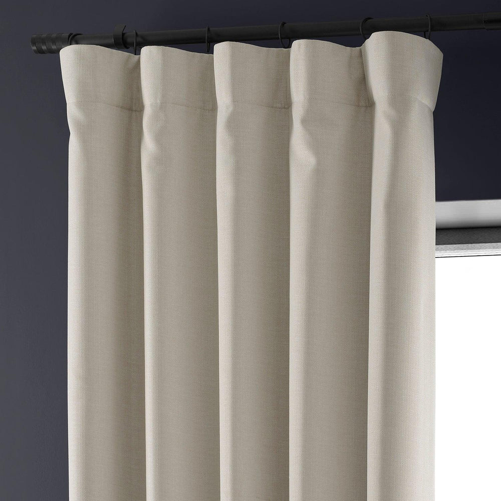 Caravan Beige Faux Linen Hotel Blackout Curtain - HalfPriceDrapes.com