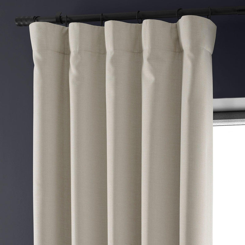 Caravan Beige Faux Linen Hotel Blackout Curtain - HalfPriceDrapes.com
