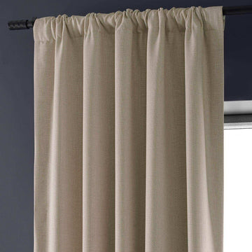 Safari Tan Faux Linen Hotel Blackout Curtain - HalfPriceDrapes.com