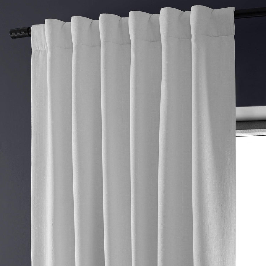 Mission White Faux Linen Hotel Blackout Curtain - HalfPriceDrapes.com