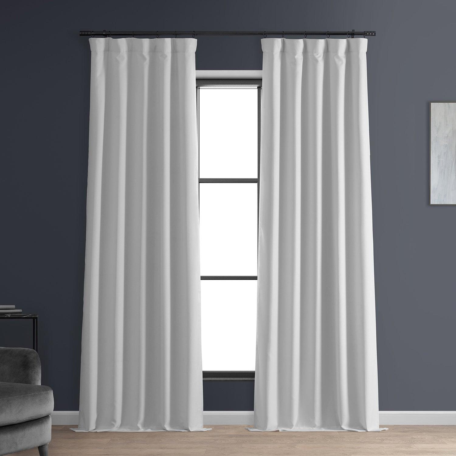 Mission White Faux Linen Hotel Blackout Curtain - HalfPriceDrapes.com