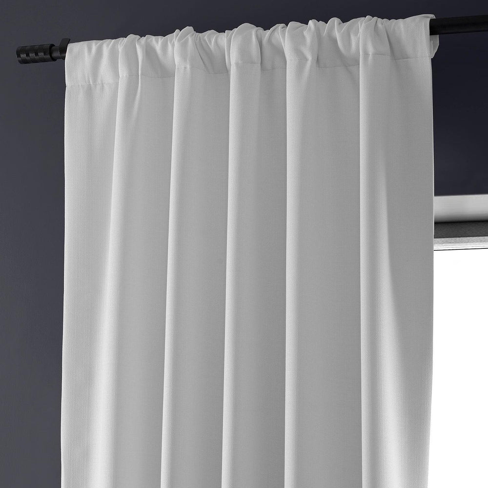 Mission White Faux Linen Hotel Blackout Curtain - HalfPriceDrapes.com