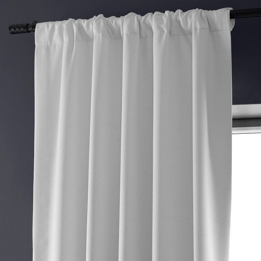 Mission White Faux Linen Hotel Blackout Curtain - HalfPriceDrapes.com