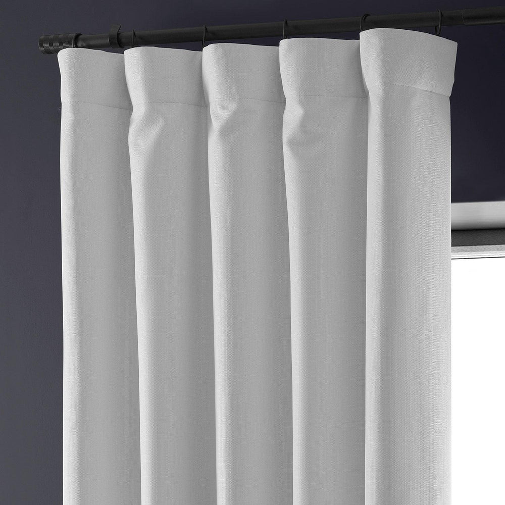 Mission White Faux Linen Hotel Blackout Curtain - HalfPriceDrapes.com