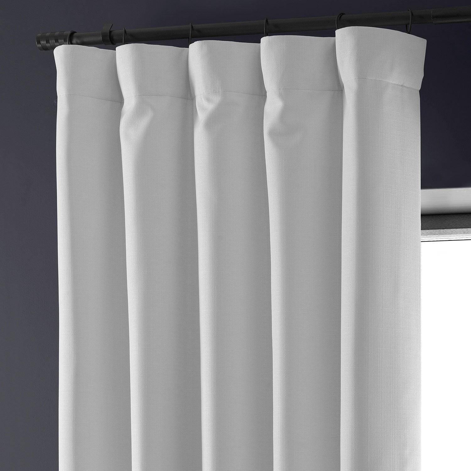 Mission White Faux Linen Hotel Blackout Curtain - HalfPriceDrapes.com