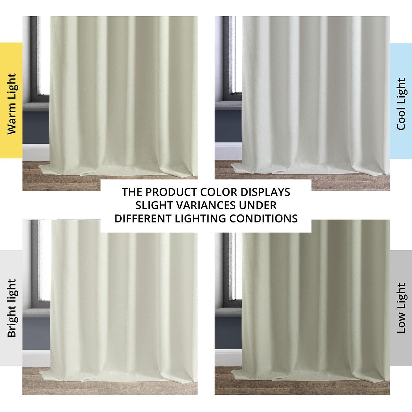 Excursion Ivory Faux Linen Hotel Blackout Curtain - HalfPriceDrapes.com