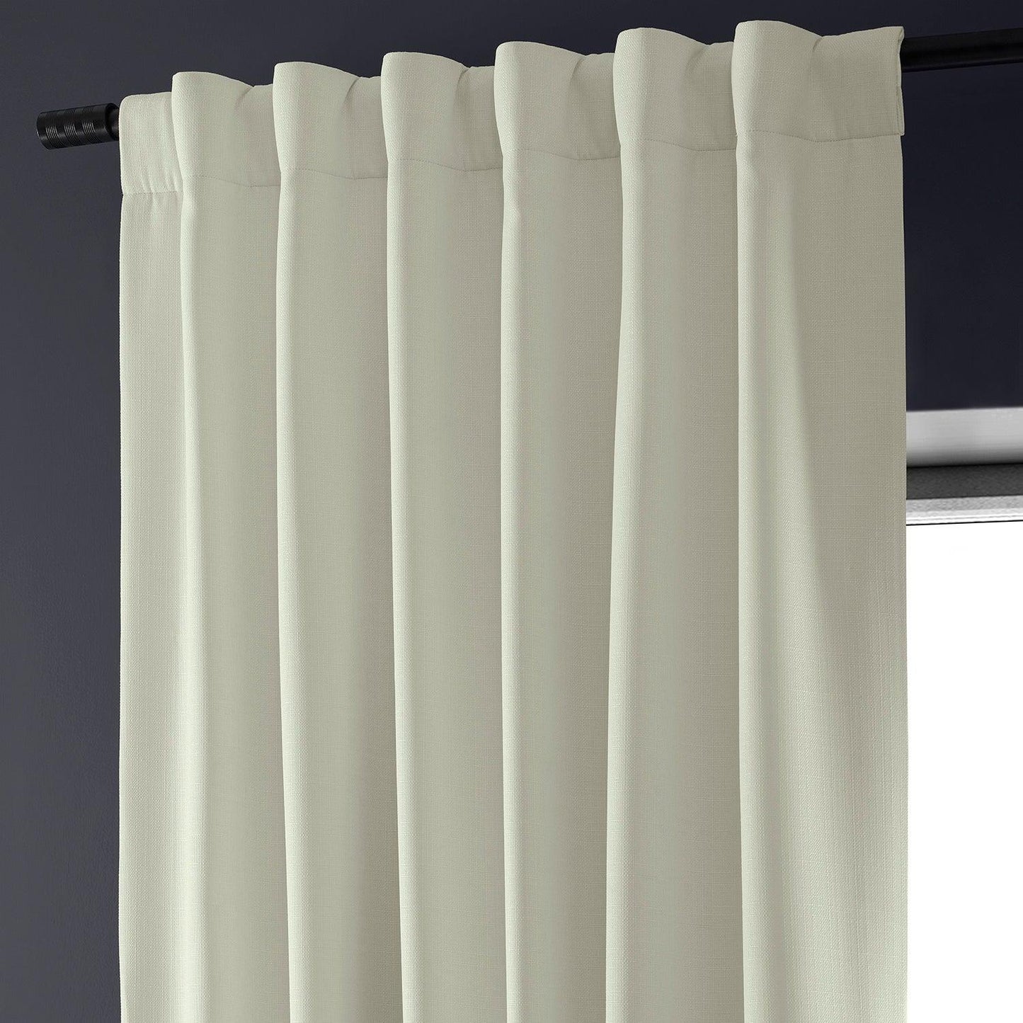 Excursion Ivory Faux Linen Hotel Blackout Curtain - HalfPriceDrapes.com