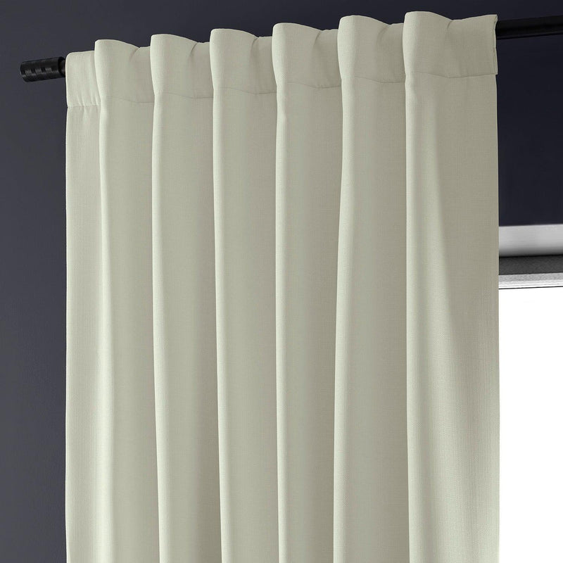 Excursion Ivory Faux Linen Hotel Blackout Curtain - HalfPriceDrapes.com