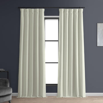 Excursion Ivory Faux Linen Hotel Blackout Curtain