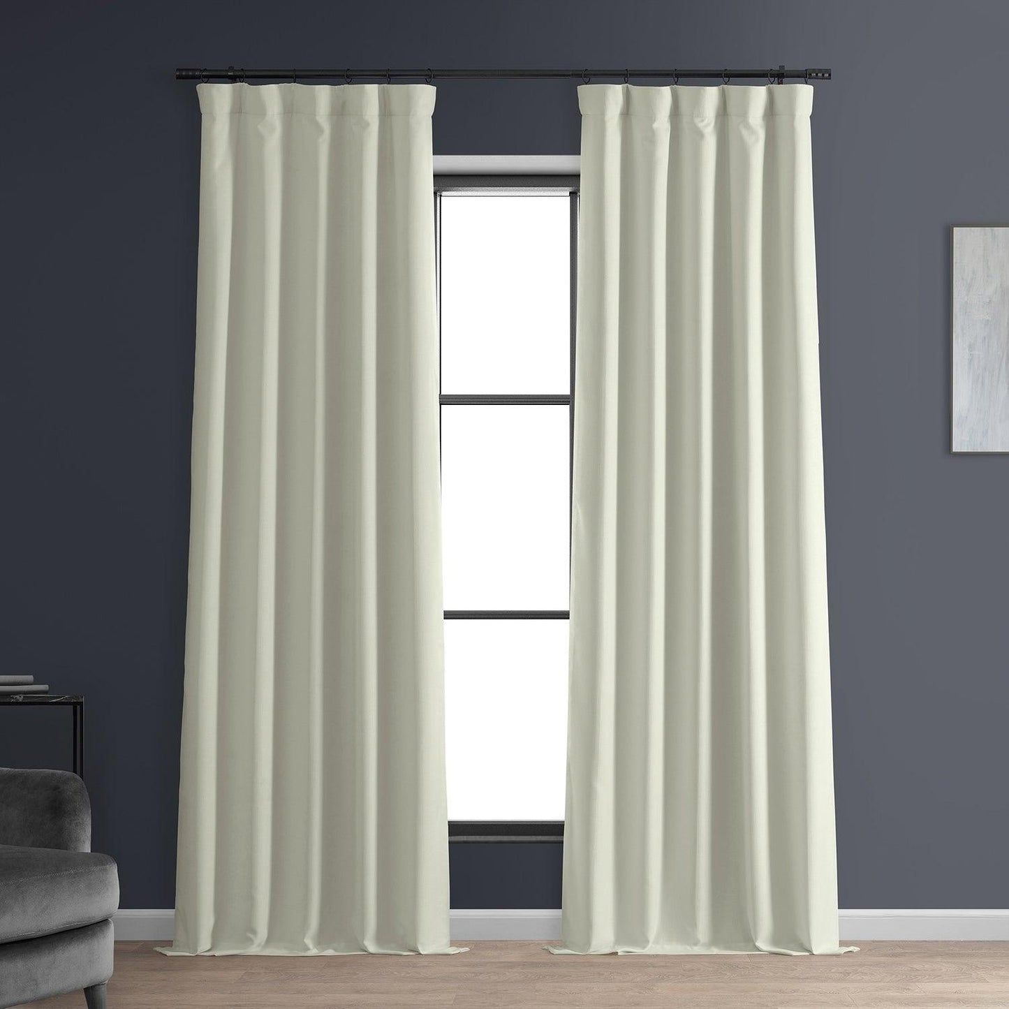 Excursion Ivory Faux Linen Hotel Blackout Curtain - HalfPriceDrapes.com