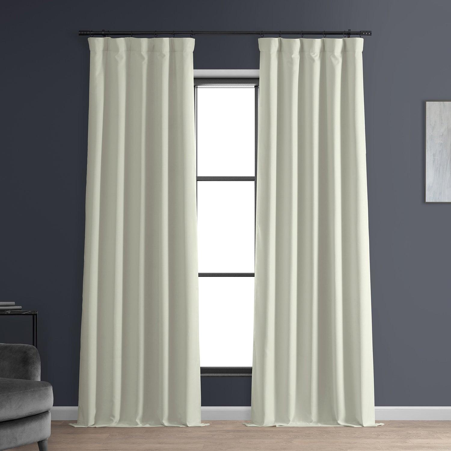Excursion Ivory Faux Linen Hotel Blackout Curtain - HalfPriceDrapes.com