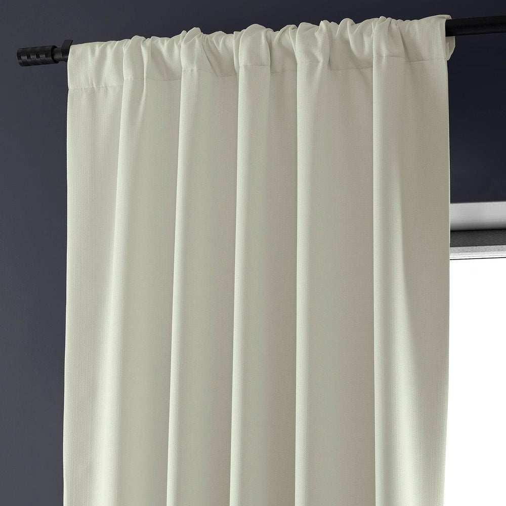 Excursion Ivory Faux Linen Hotel Blackout Curtain - HalfPriceDrapes.com