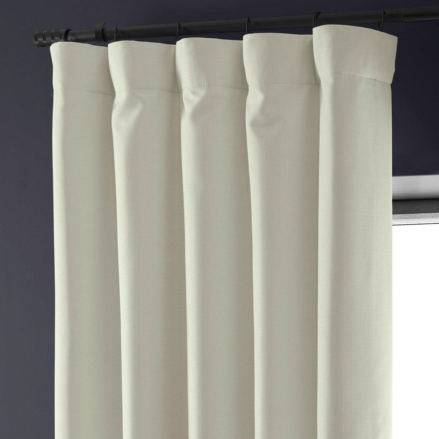 Excursion Ivory Faux Linen Hotel Blackout Curtain - HalfPriceDrapes.com
