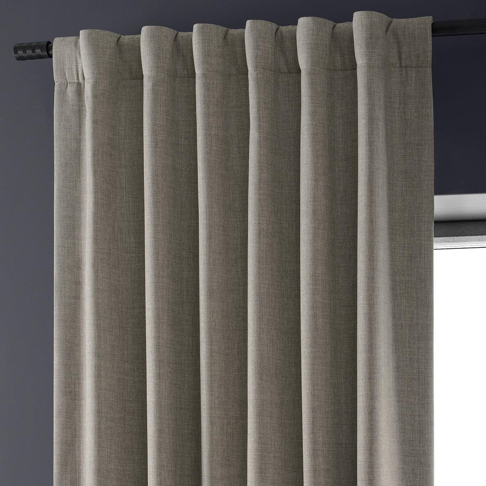 Destination Slate Faux Linen Hotel Blackout Curtain - HalfPriceDrapes.com