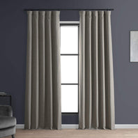 Destination Slate Faux Linen Hotel Blackout Curtain - HalfPriceDrapes.com