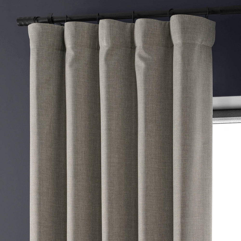 Destination Slate Faux Linen Hotel Blackout Curtain - HalfPriceDrapes.com