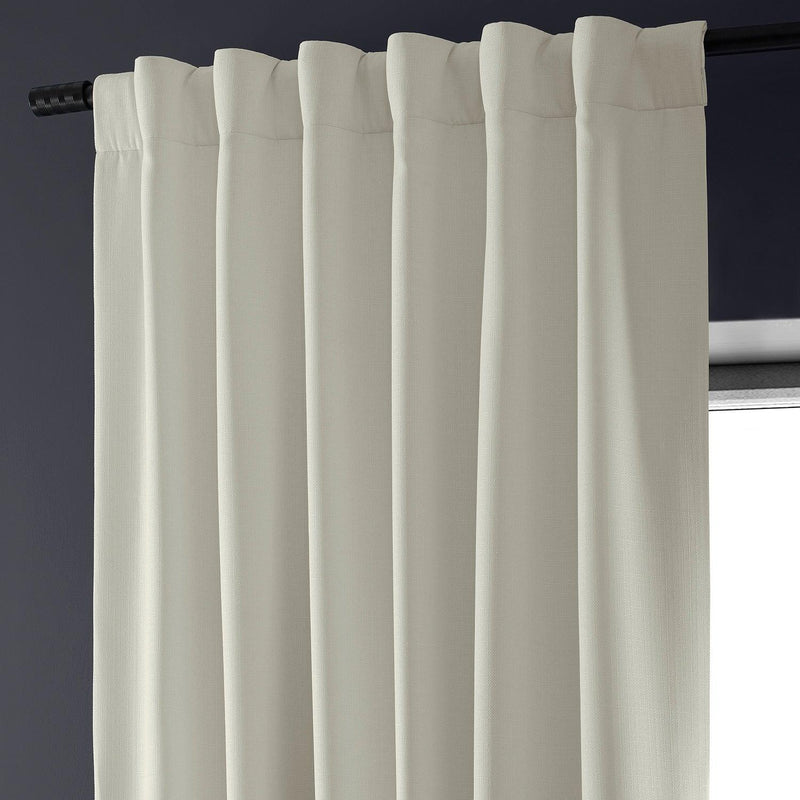 Off White Faux Linen Hotel Blackout Curtain - HalfPriceDrapes.com