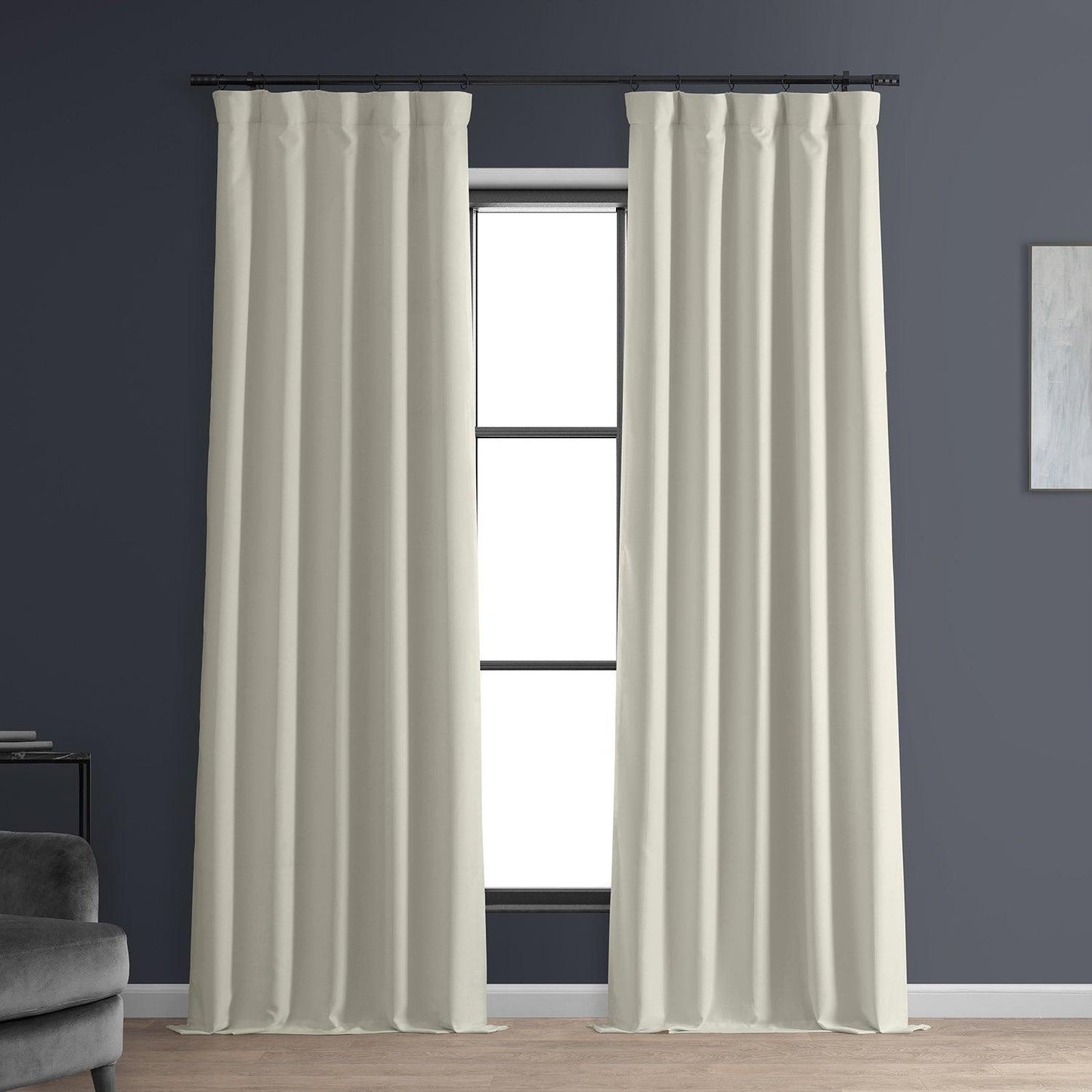 Off White Faux Linen Hotel Blackout Curtain - HalfPriceDrapes.com