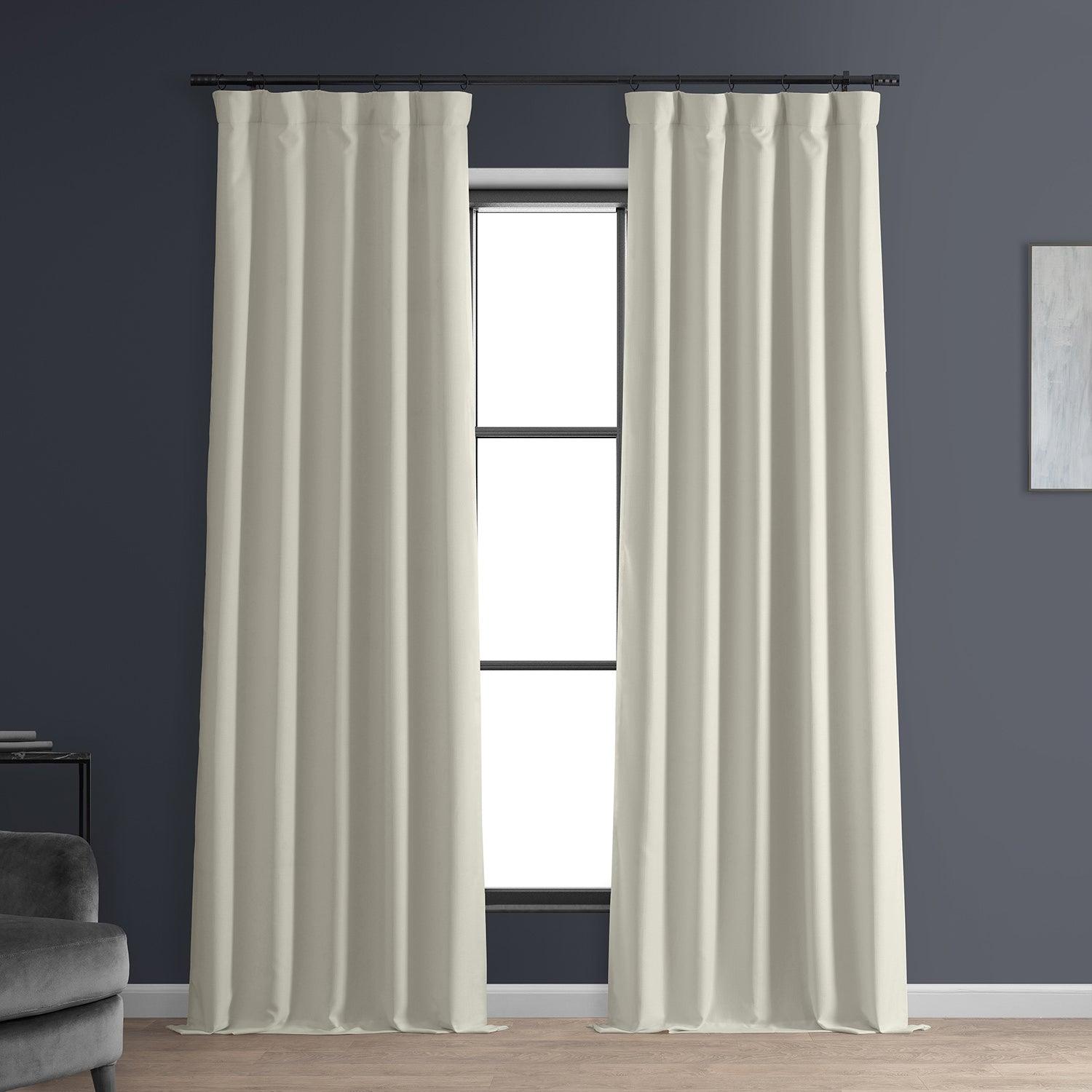 Off White Faux Linen Hotel Blackout Curtain - HalfPriceDrapes.com