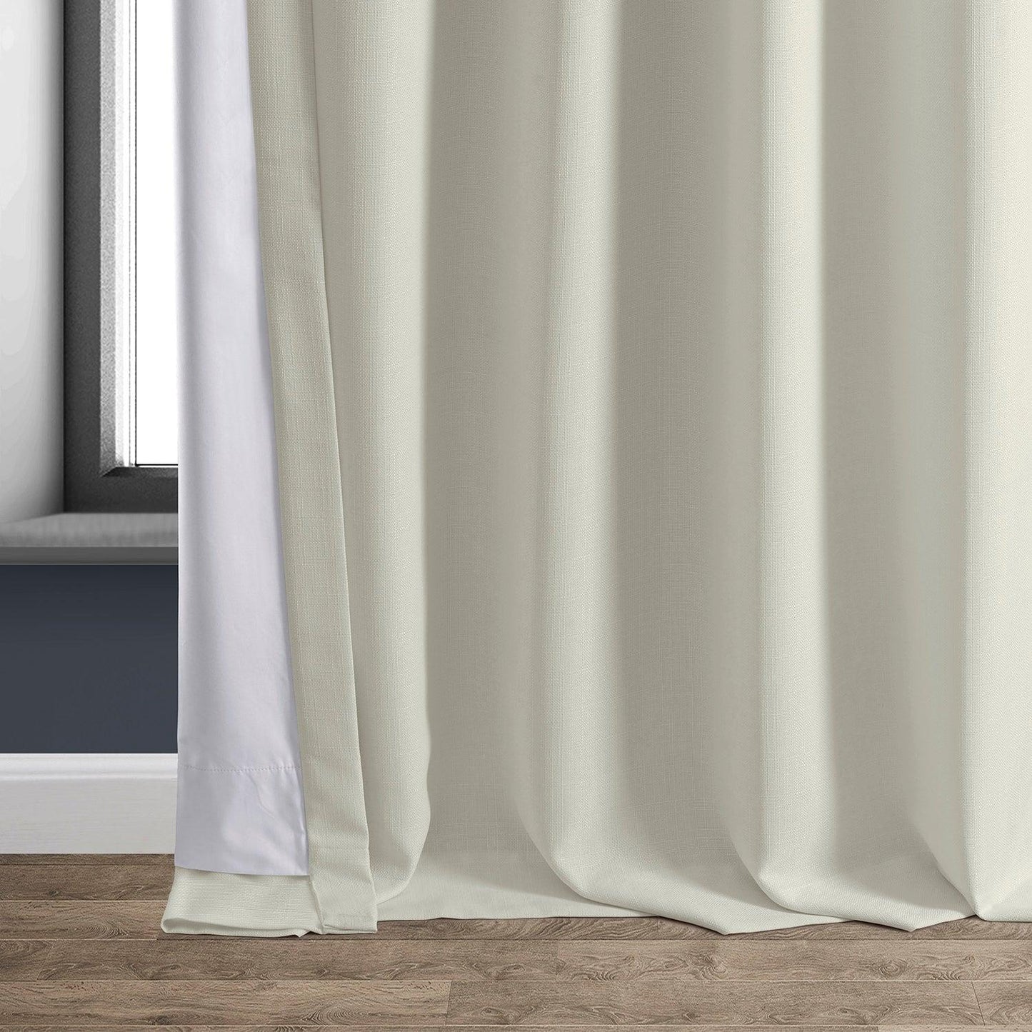 Off White Faux Linen Hotel Blackout Curtain - HalfPriceDrapes.com