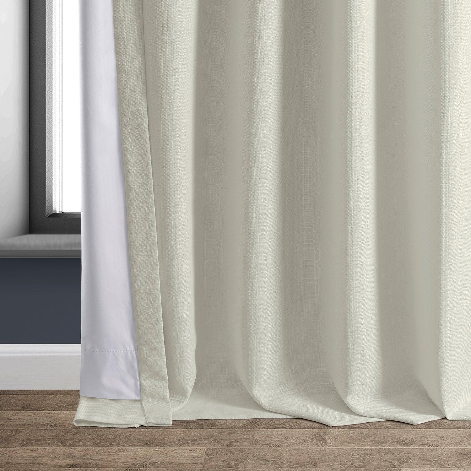 Off White Faux Linen Hotel Blackout Curtain - HalfPriceDrapes.com