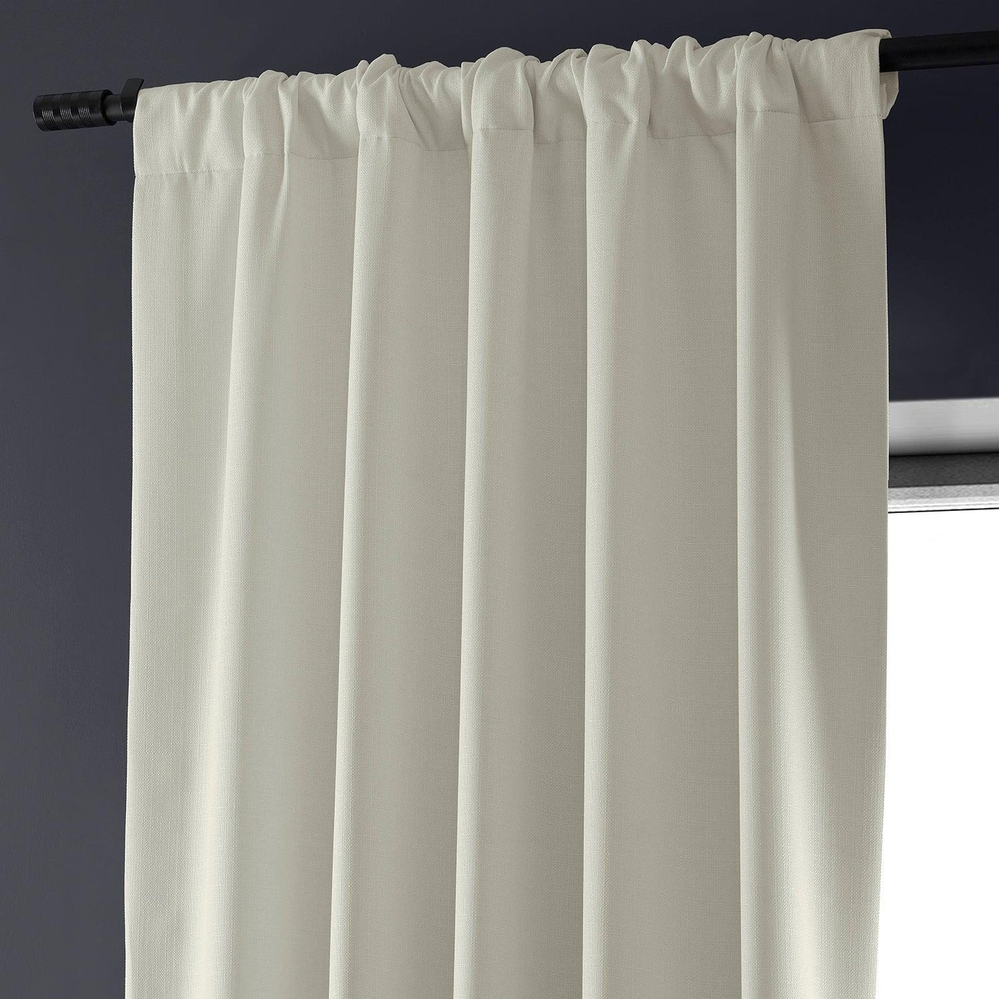 Off White Faux Linen Hotel Blackout Curtain - HalfPriceDrapes.com