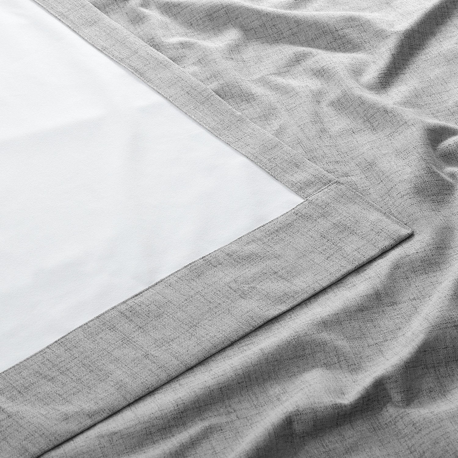 Millennial Grey Thermal Cross Linen Weave Custom Curtain