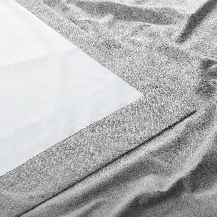 Millennial Grey Thermal Cross Linen Weave Custom Curtain