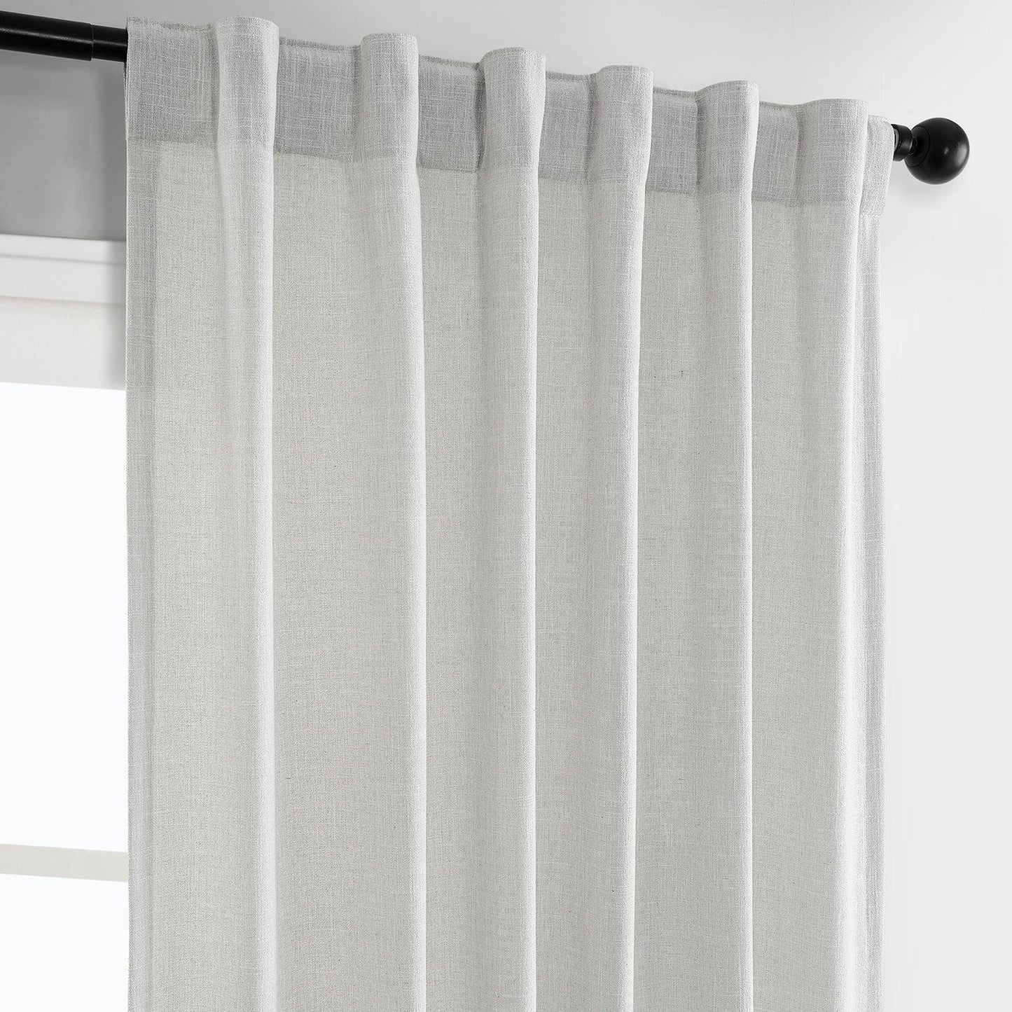 Off White Simply Faux Linen Curtain Pair (2 Panels) - HalfPriceDrapes.com