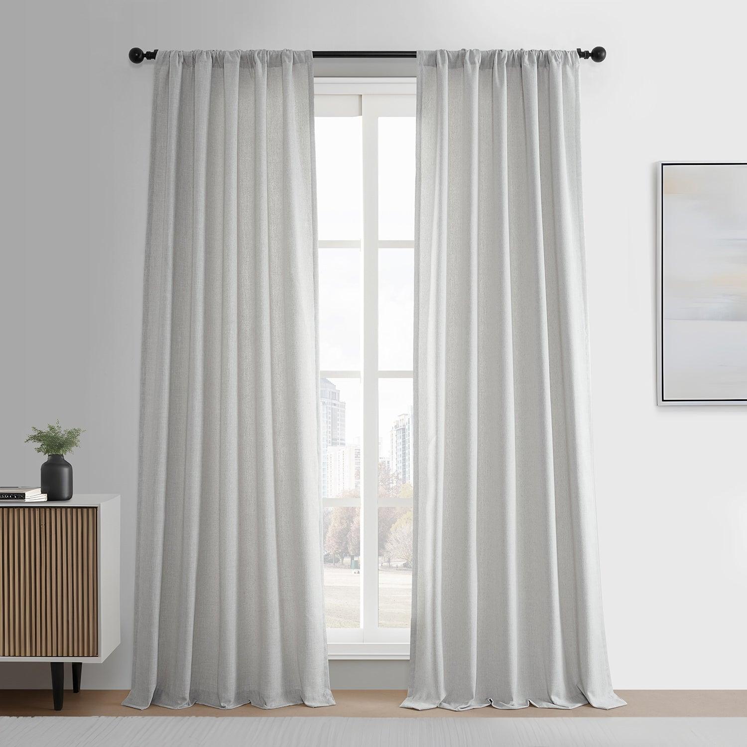 Off White Simply Faux Linen Curtain Pair (2 Panels) - HalfPriceDrapes.com