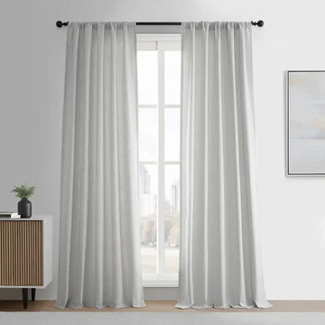 Off White Simply Faux Linen Curtain Pair (2 Panels) - HalfPriceDrapes.com