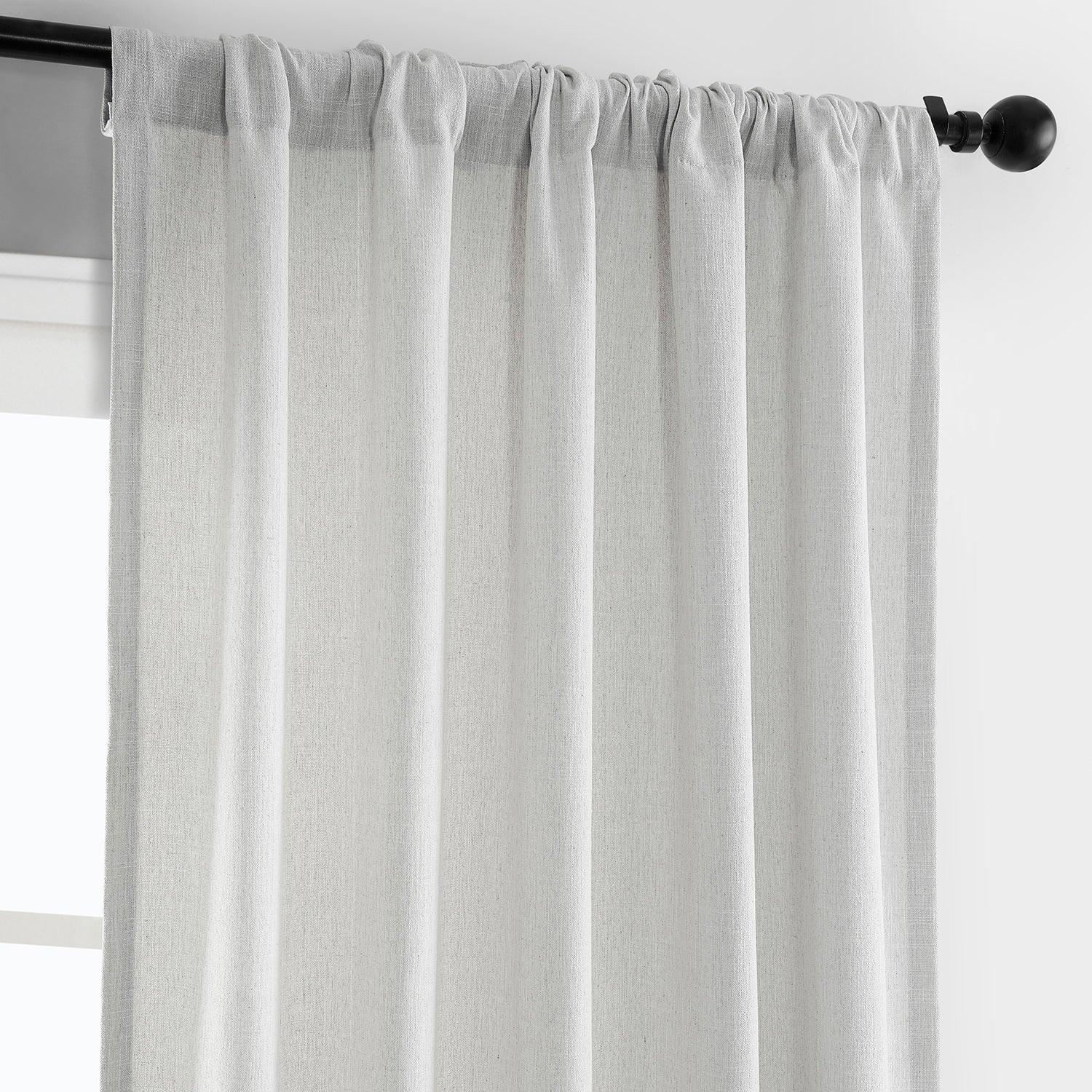 Off White Simply Faux Linen Curtain Pair (2 Panels) - HalfPriceDrapes.com