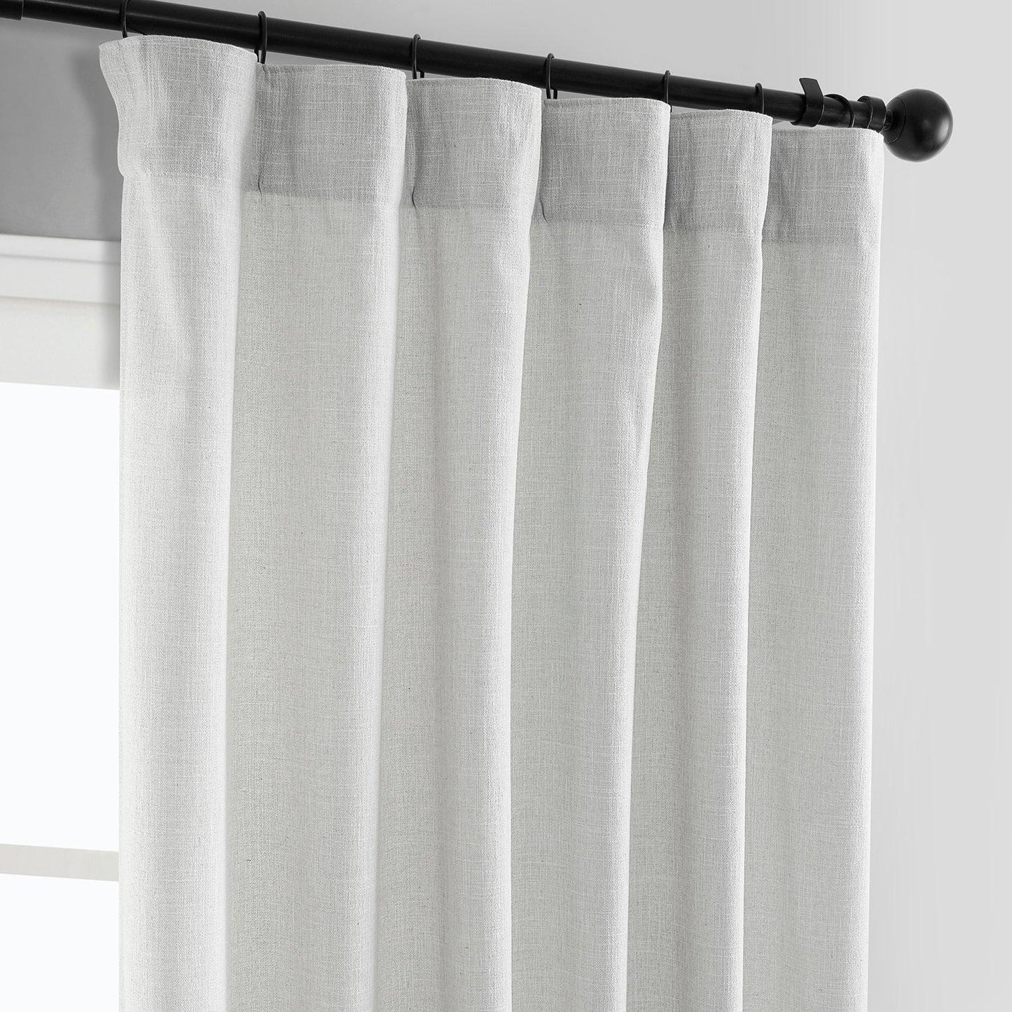 Off White Simply Faux Linen Curtain Pair (2 Panels) - HalfPriceDrapes.com