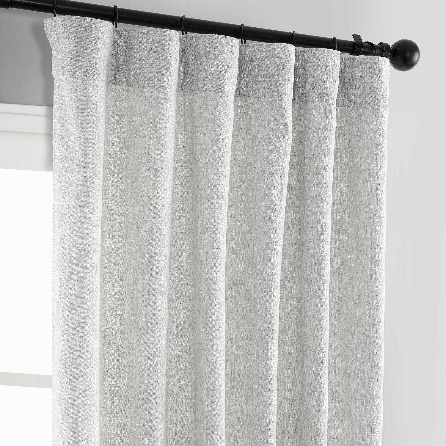 Off White Simply Faux Linen Curtain Pair (2 Panels) - HalfPriceDrapes.com