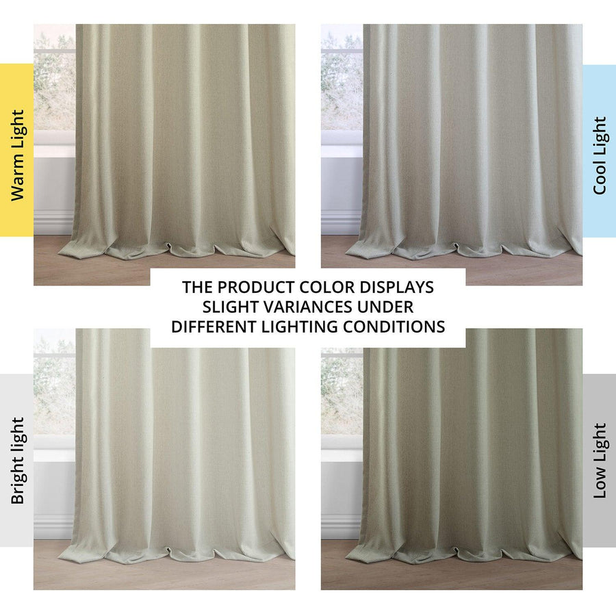 Greige Simply Faux Linen Curtain Pair (2 Panels) - HalfPriceDrapes.com