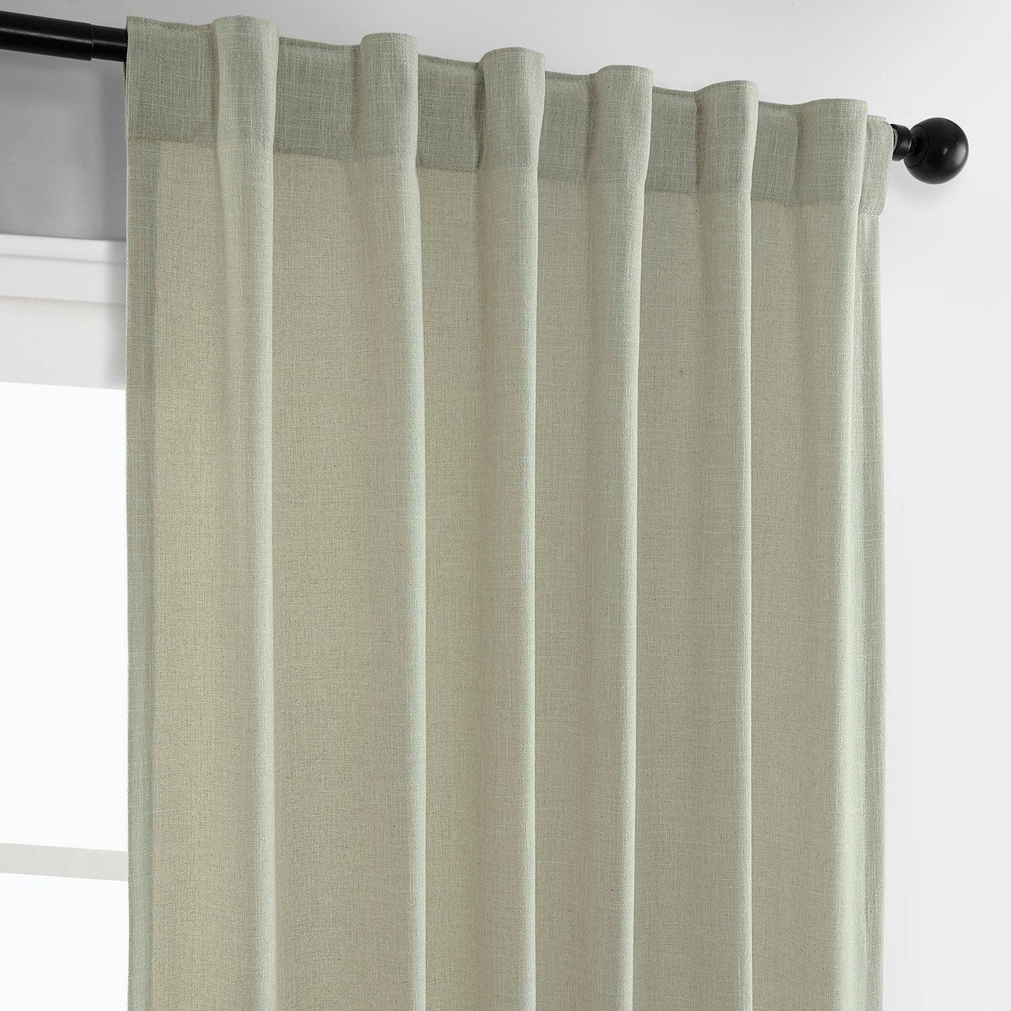 Greige Simply Faux Linen Curtain Pair (2 Panels) - HalfPriceDrapes.com