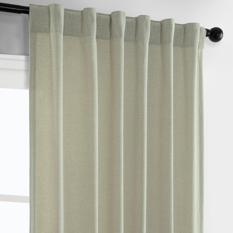 Greige Simply Faux Linen Curtain Pair (2 Panels) - HalfPriceDrapes.com