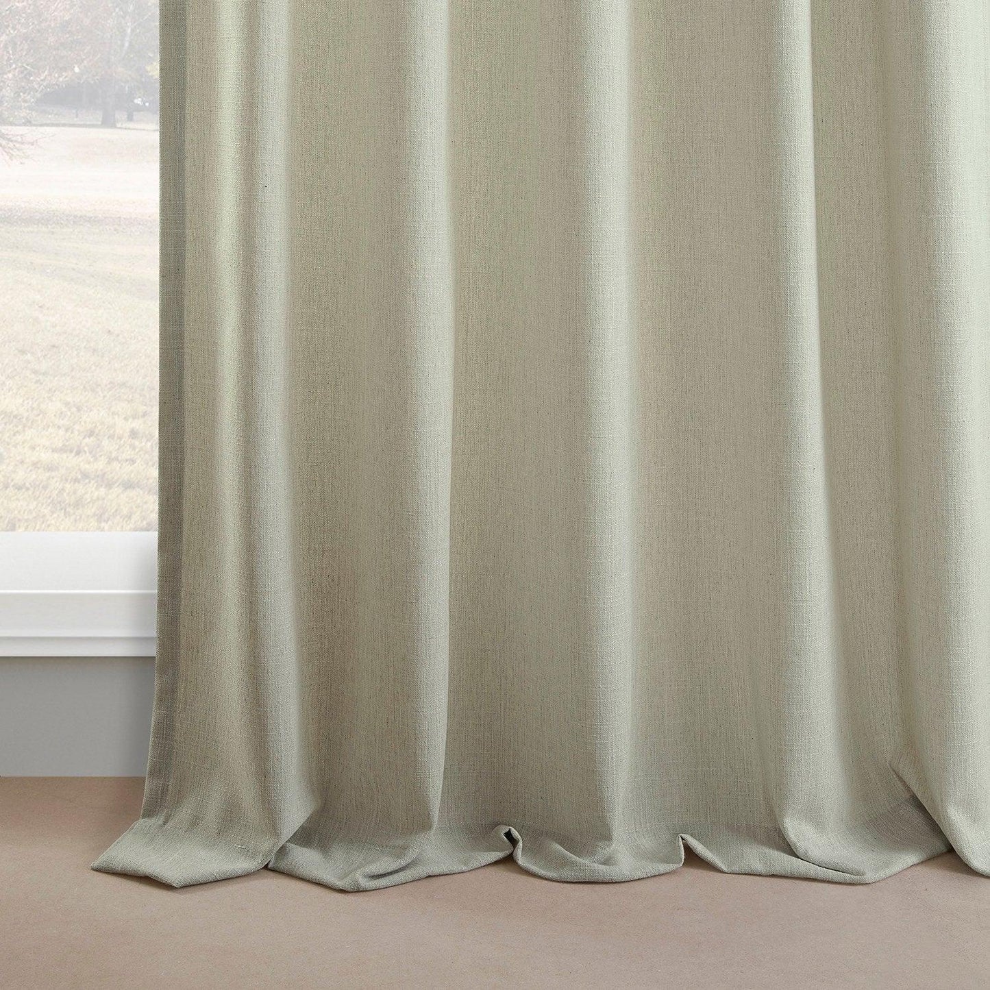 Greige Simply Faux Linen Curtain Pair (2 Panels) - HalfPriceDrapes.com