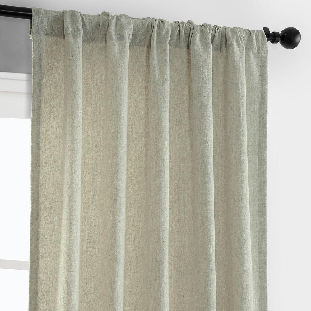 Greige Simply Faux Linen Curtain Pair (2 Panels) - HalfPriceDrapes.com