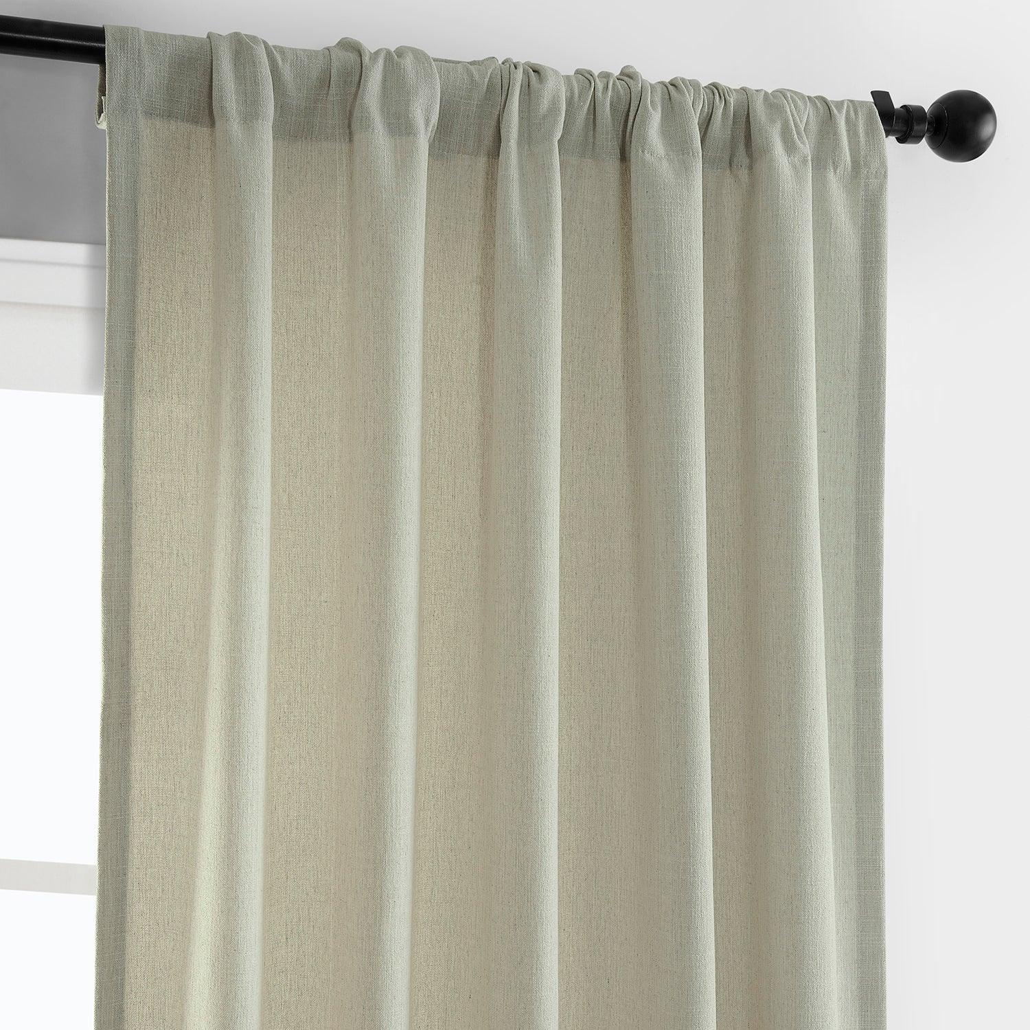 Greige Simply Faux Linen Curtain Pair (2 Panels) - HalfPriceDrapes.com